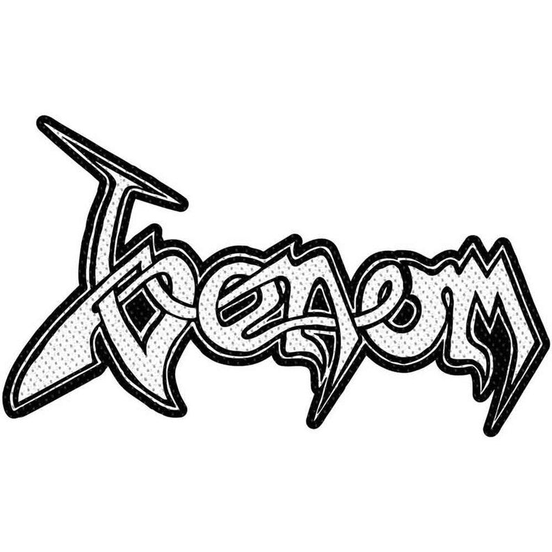 Offizieller Venom Patch | Logo Cut-Out Woven Aufnäher | Black/Thrash Metal Merch | Zum Annähen 10 x 5 cm