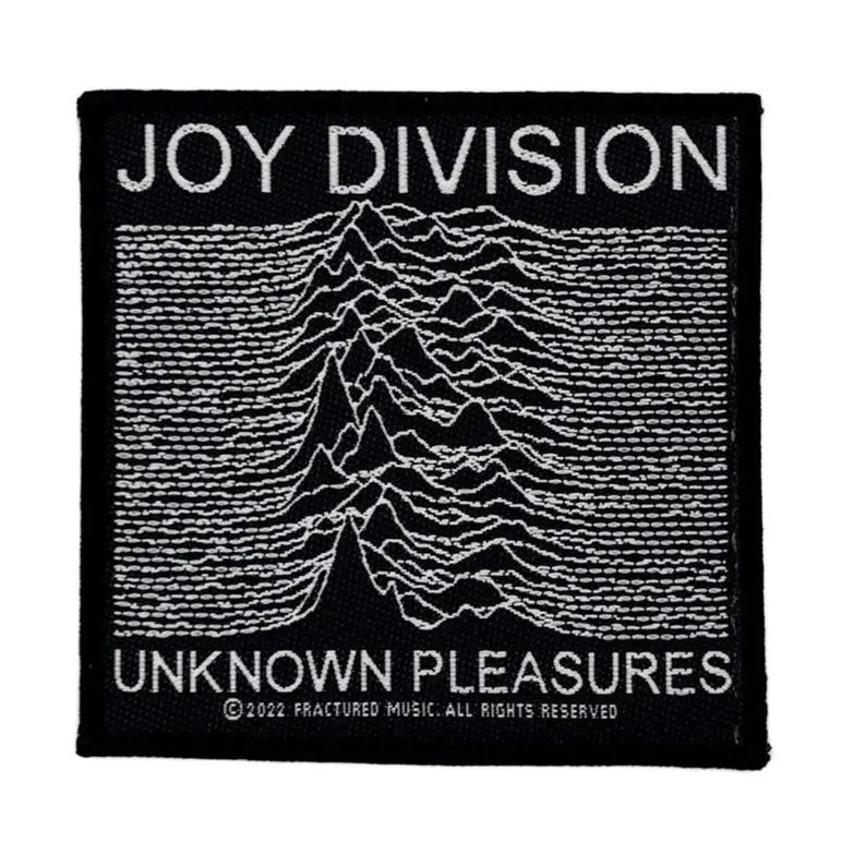 Joy Division Aufnäher – Unknown Pleasures – 10 x 10 cm – Gewebter Patch – Post-Punk Klassiker