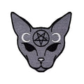 Naked Cat Pentagram Patch 11 x 11 cm Goth Emo Moon