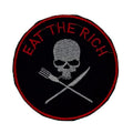 Eat The Rich Aufnäher – 7,5 x 7,5 cm Totenkopf Patch – Anarchie Punk Goth DIY - zum Aufnähen