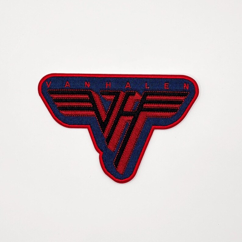 Offizieller Van Halen Patch | Classic Logo Bordered Woven Aufnäher | Hard Rock Merch | Zum Aufbügeln 7,8 cm x 11,4 cm