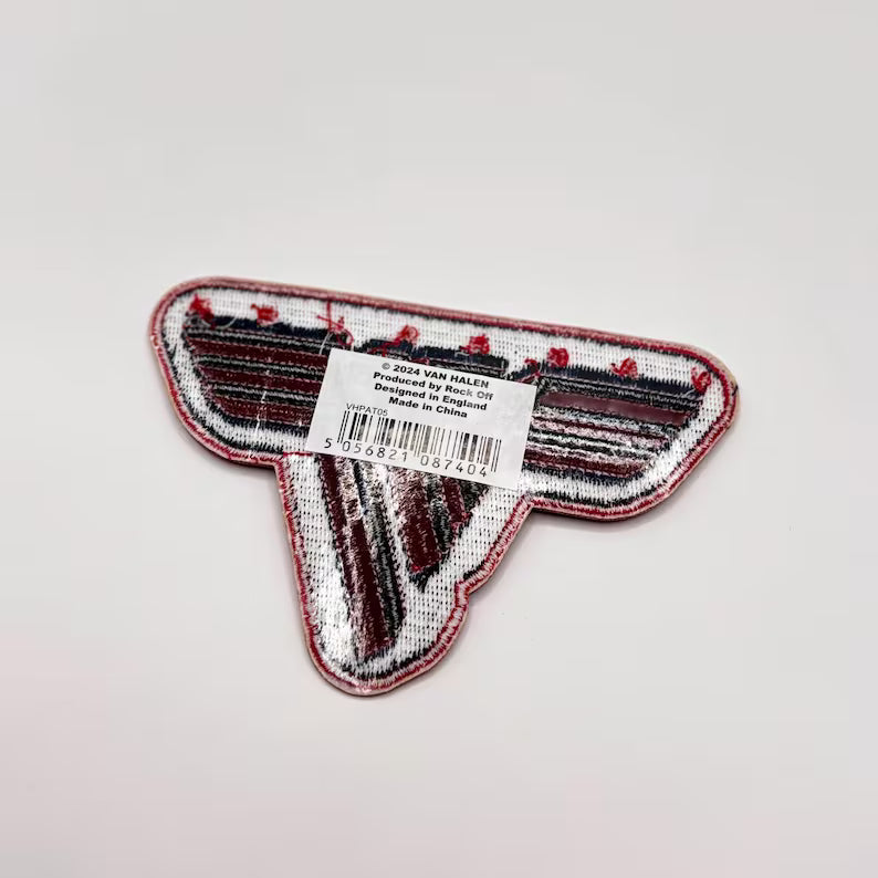Offizieller Van Halen Patch | Classic Logo Bordered Woven Aufnäher | Hard Rock Merch | Zum Aufbügeln 7,8 cm x 11,4 cm