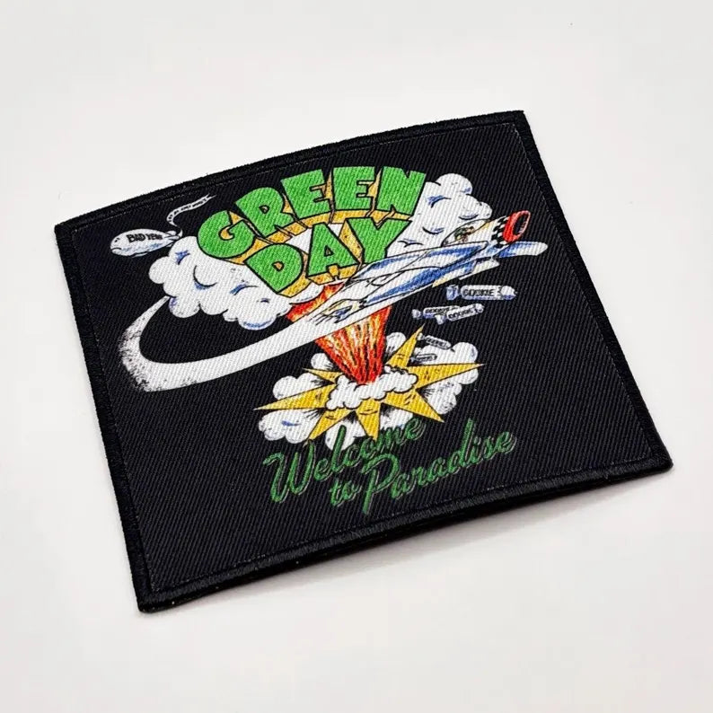Official Green Day Patch | "Welcome To Paradise" Patch | Iron-on | Punk Rock Band Merchandise | 8 x 9.5 cm