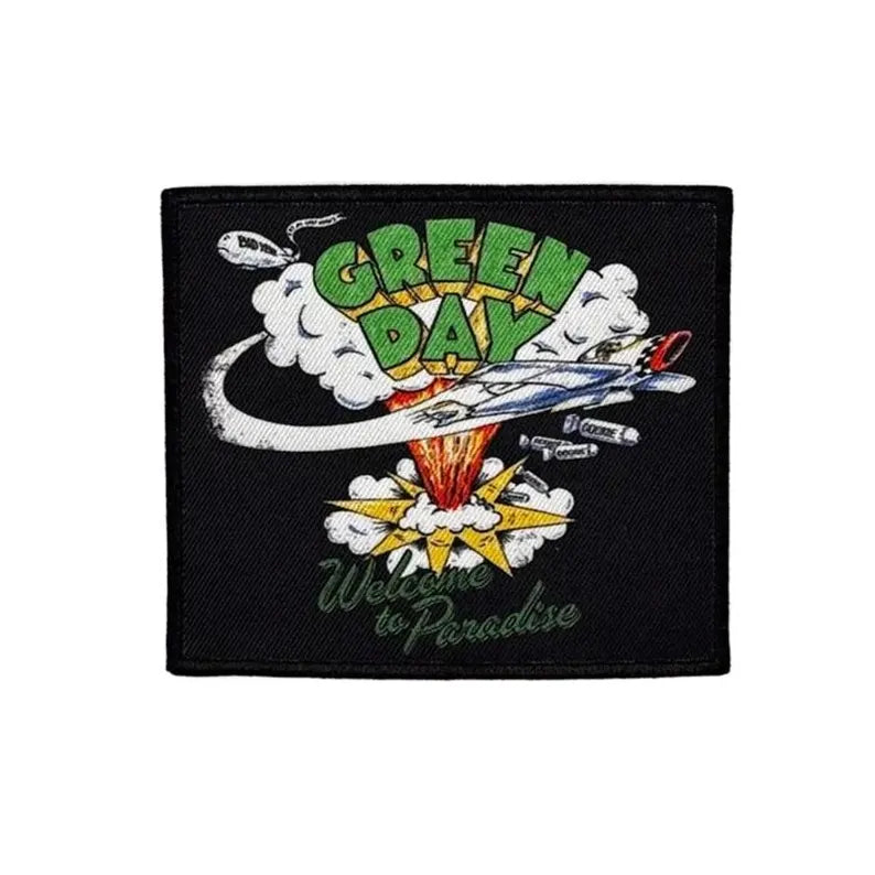Official Green Day Patch | "Welcome To Paradise" Patch | Iron-on | Punk Rock Band Merchandise | 8 x 9.5 cm