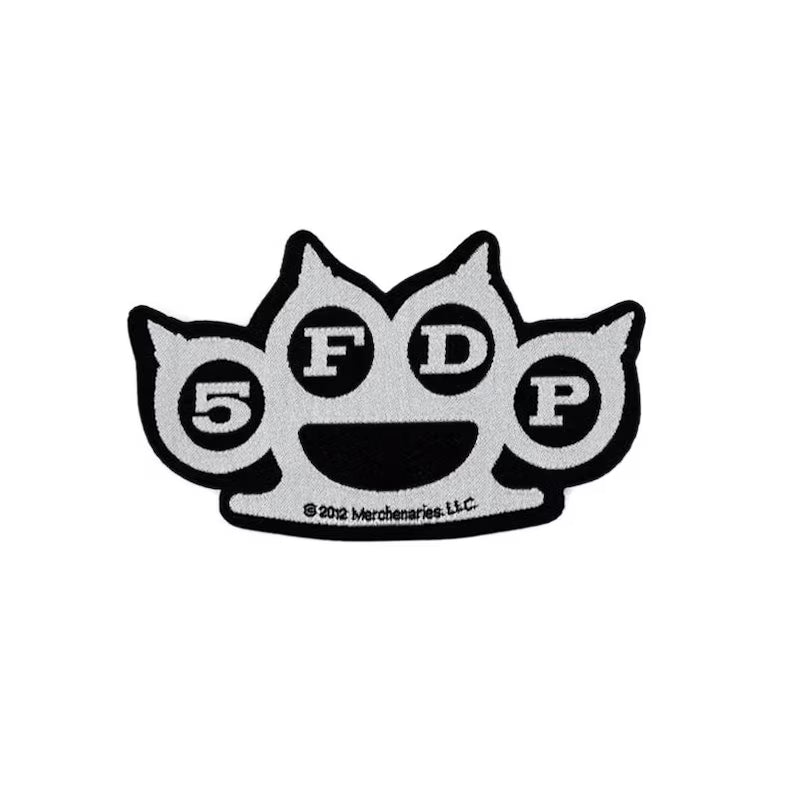Offizieller Five Finger Death Punch Patch | Knuckles Cut-Out Logo | Gewebter Aufnäher zum Annähen | 10 x 6 cm