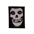 Offizieller Misfits Patch | White Skull Logo Woven Aufnäher | Horror Punk Band Merch | 13,5 x 10 cm