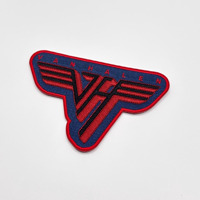 Offizieller Van Halen Patch | Classic Logo Bordered Woven Aufnäher | Hard Rock Merch | Zum Aufbügeln 7,8 cm x 11,4 cm