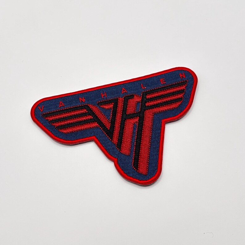 Offizieller Van Halen Patch | Classic Logo Bordered Woven Aufnäher | Hard Rock Merch | Zum Aufbügeln 7,8 cm x 11,4 cm