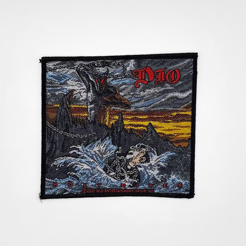 Offizieller Dio Patch | "Holy Diver" Album Cover Woven Aufnäher | Heavy Metal Band Merch | 10 x 10 cm