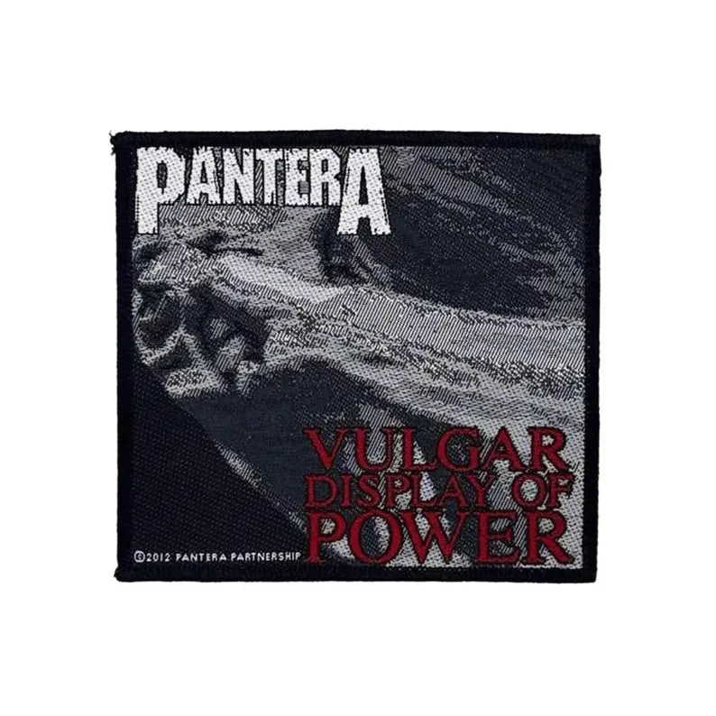 Pantera Aufnäher – Offiziell Lizenziert – Vulgar Display of Power – Gewebter Patch – Overlock-Rand – Sew-On 10 x 10 cm