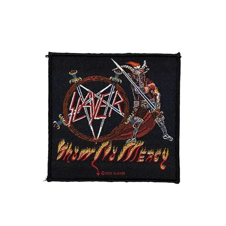 Offizieller Slayer Patch | "Show No Mercy" Woven Aufnäher | Thrash Metal Band Merch | 10 x 10 cm