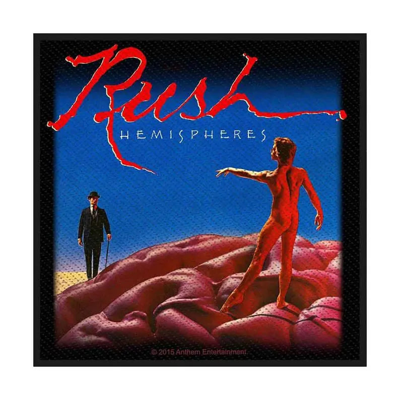 Offizieller Rush Patch | "Hemispheres" Album Cover Woven Aufnäher | Prog Rock Merch | 10 x 10 cm