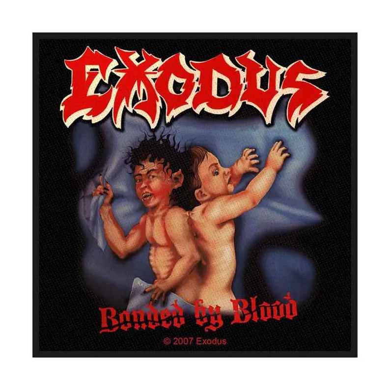 Exodus Aufnäher – Bonded by Blood – 10 x 10 cm – Gewebter Patch – Thrash Metal Kultband