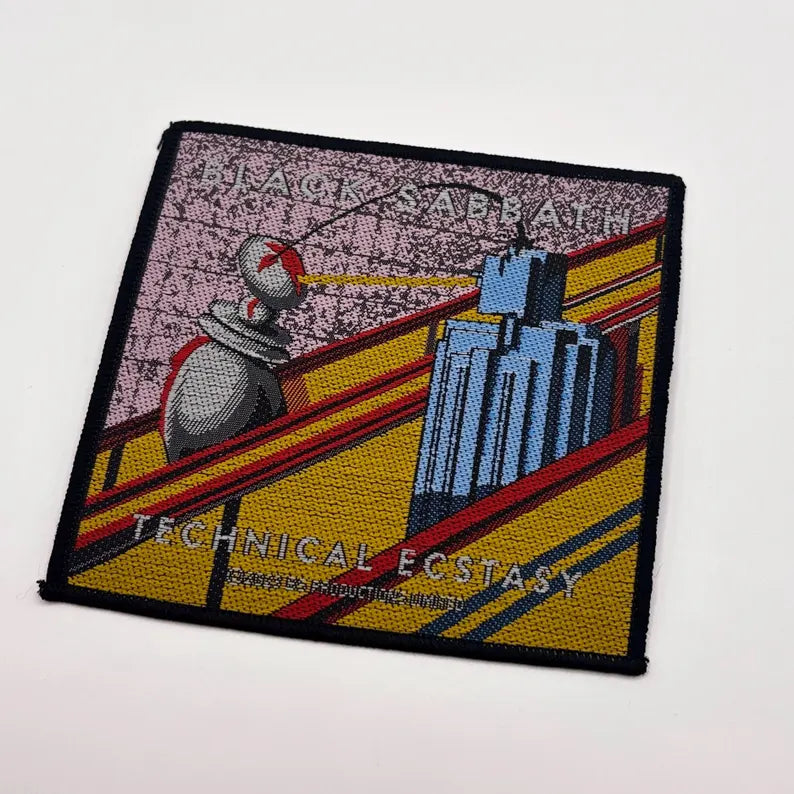 Offizieller Black Sabbath Patch | "Technical Ecstasy" Woven Aufnäher | Heavy Metal Merch | 10 x 10 cm