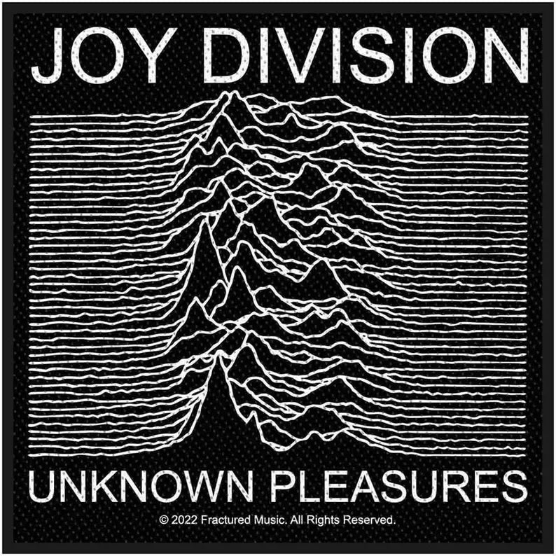 Joy Division Aufnäher – Unknown Pleasures – 10 x 10 cm – Gewebter Patch – Post-Punk Klassiker