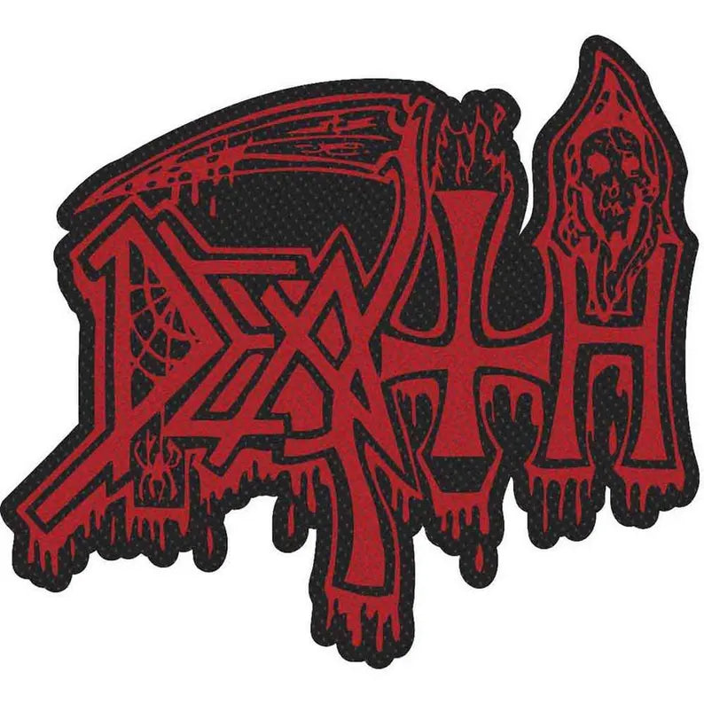 Offizieller Death Patch | Logo Cut-Out Woven Aufnäher | Death Metal Legende Merch | Zum Annähen 10 x 8 cm