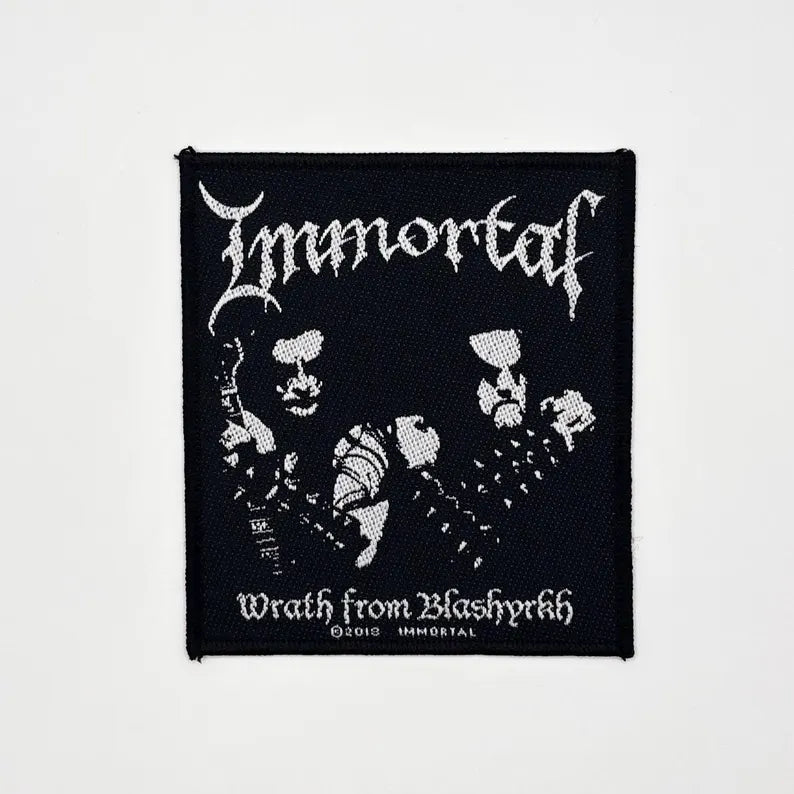 Offizieller Immortal Patch | "Wrath of Blashyrkh" Woven Aufnäher | Black Metal Merch | 10 x 9 cm