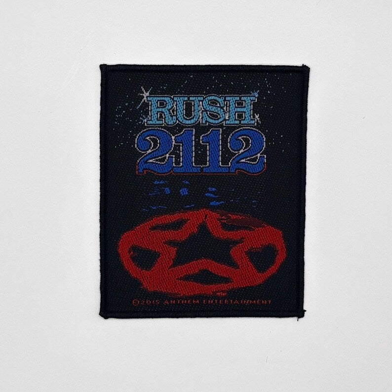 Offizieller Rush Patch | "2112" Album Logo Woven Aufnäher | Prog Rock Merch | 10 x 8 cm