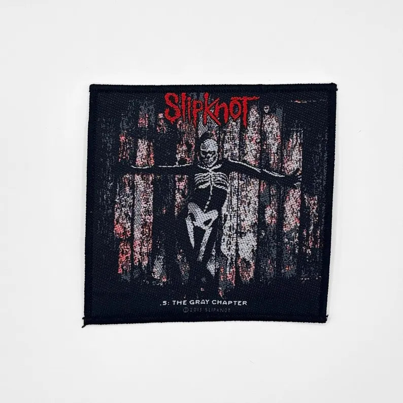 Offizieller Slipknot Patch | .5: The Gray Chapter Woven Aufnäher | Nu Metal Merch | 10 x 10 cm
