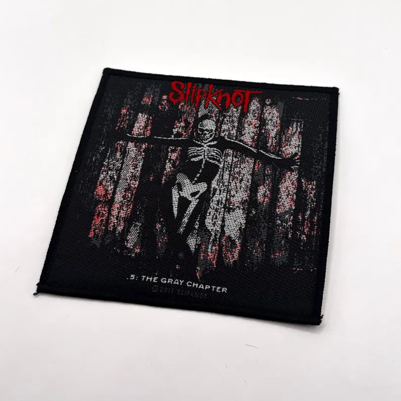 Offizieller Slipknot Patch | .5: The Gray Chapter Woven Aufnäher | Nu Metal Merch | 10 x 10 cm