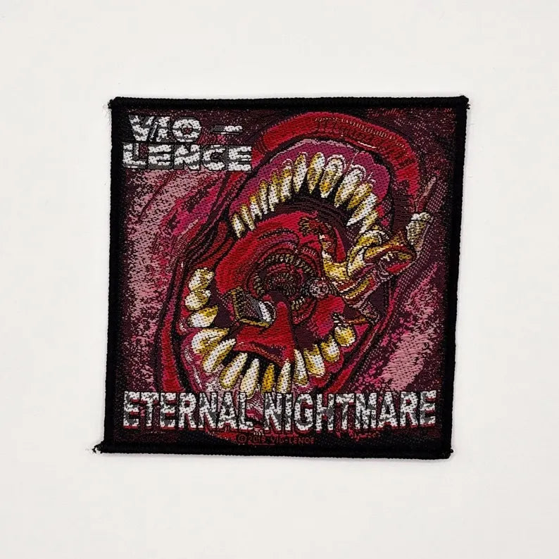 Offizieller Vio-Lence Patch | "Eternal Nightmare" Woven Aufnäher | Thrash Metal Merch | 10 x 10 cm