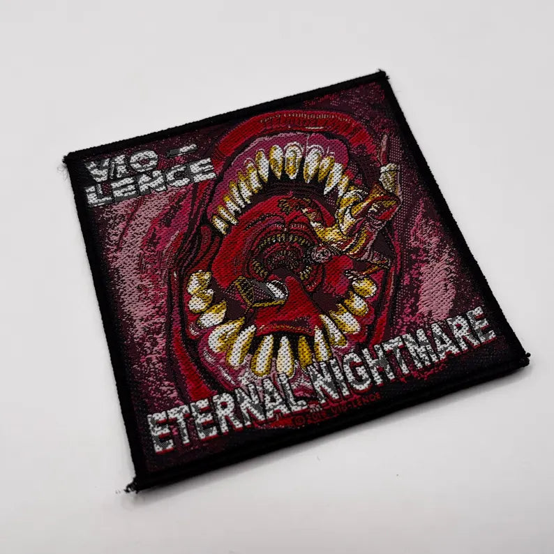 Offizieller Vio-Lence Patch | "Eternal Nightmare" Woven Aufnäher | Thrash Metal Merch | 10 x 10 cm
