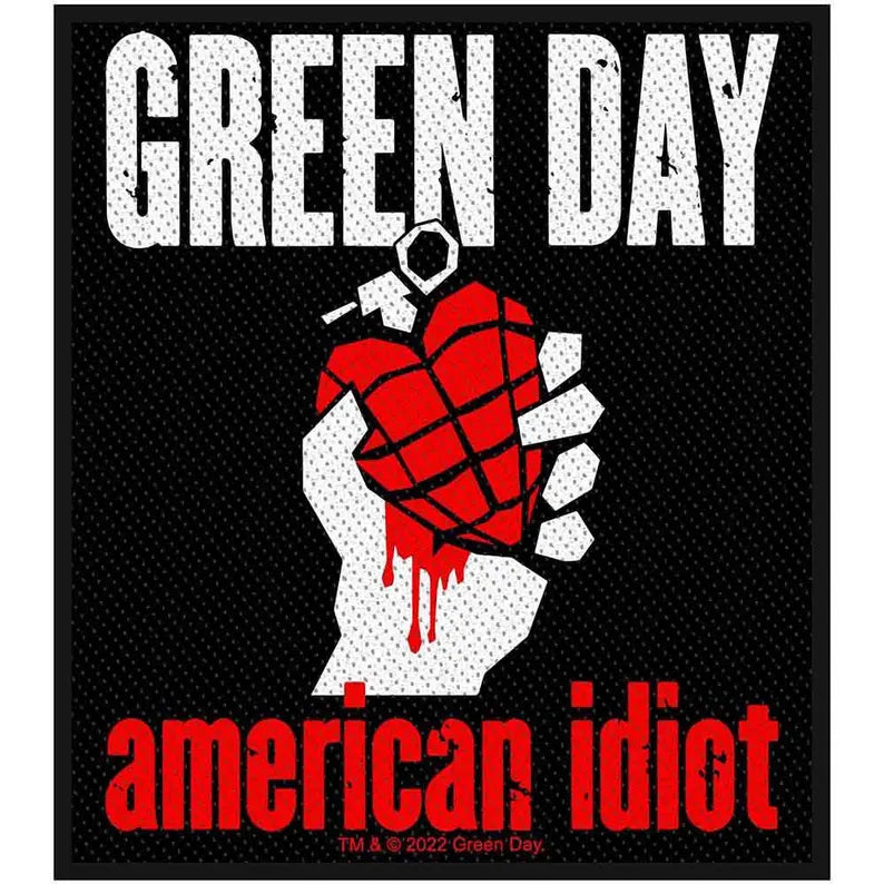 Green Day Patch - AMERICAN IDIOT Heart Grenade Patch 10x8.5 cm Sew-on
