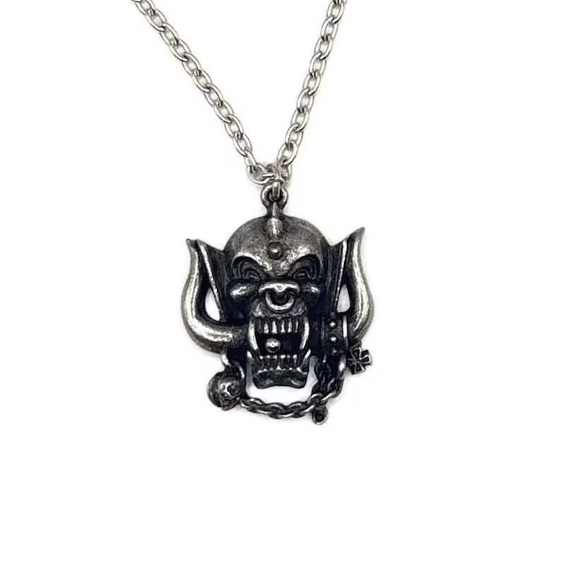 Motörhead Necklace WAR PIG Pendant - Snaggletooth Fine English Pewter - Heavy Metal Rock Jewellery Alchemy England