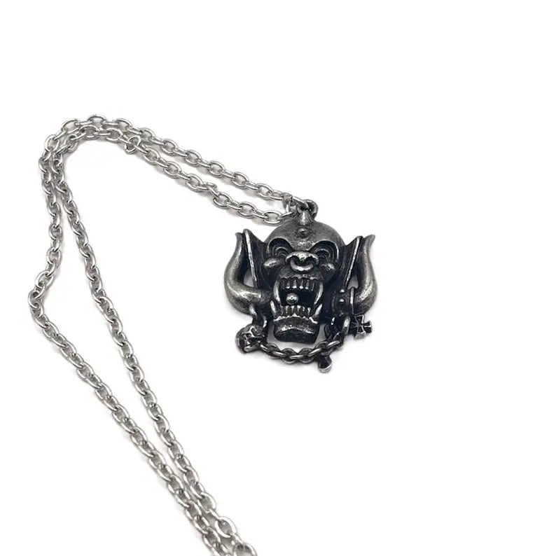 Motörhead Necklace WAR PIG Pendant - Snaggletooth Fine English Pewter - Heavy Metal Rock Jewellery Alchemy England