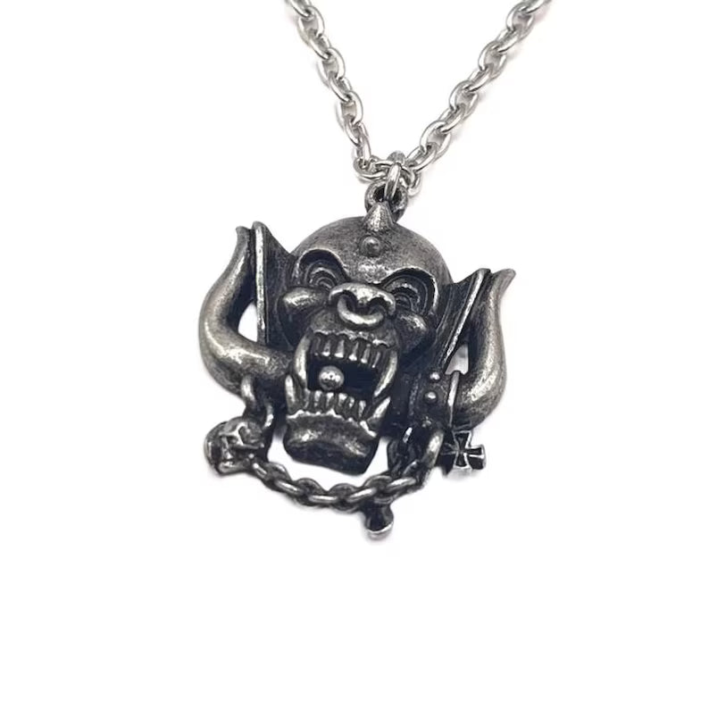 Motörhead Necklace WAR PIG Pendant - Snaggletooth Fine English Pewter - Heavy Metal Rock Jewellery Alchemy England