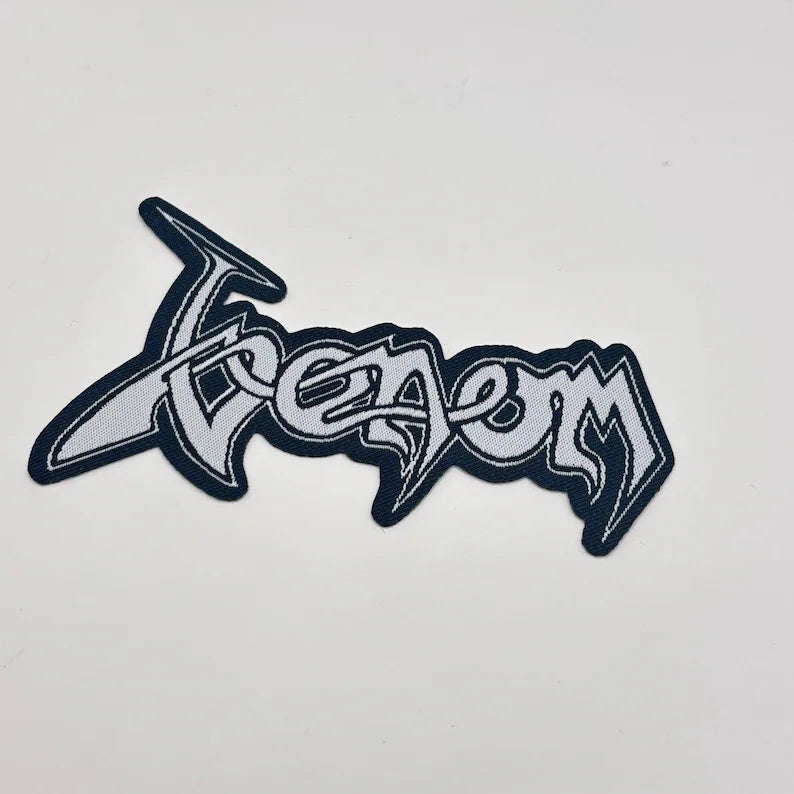 Offizieller Venom Patch | Logo Cut-Out Woven Aufnäher | Black/Thrash Metal Merch | Zum Annähen 10 x 5 cm