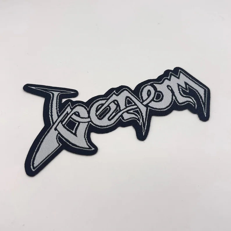 Offizieller Venom Patch | Logo Cut-Out Woven Aufnäher | Black/Thrash Metal Merch | Zum Annähen 10 x 5 cm