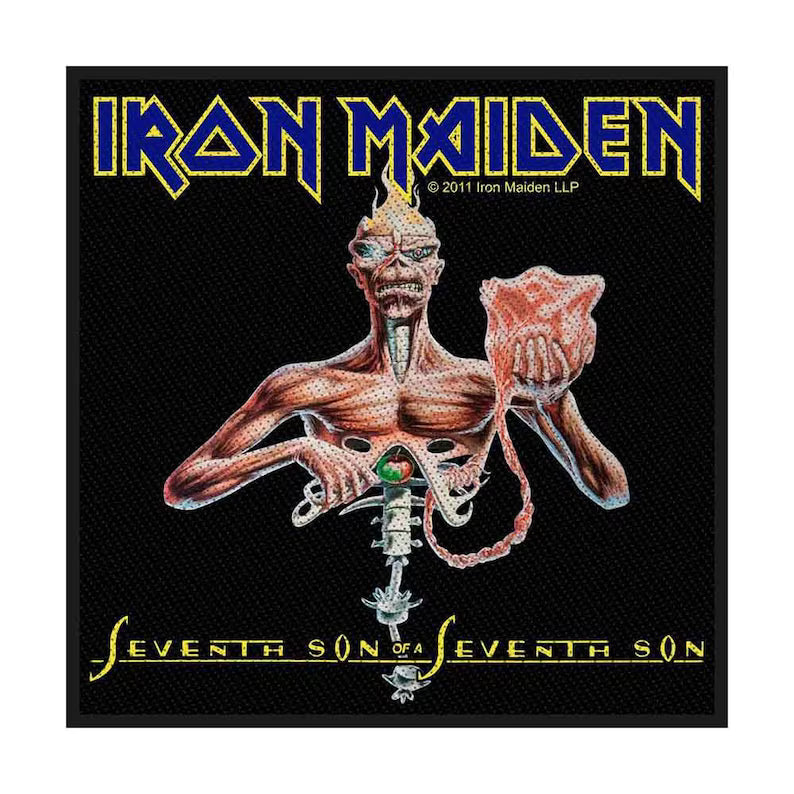 Iron Maiden Aufnäher SEVENTH SON Patch 10 x 10 cm - Heavy Metal Band Merch Gewebt - Kutte Jacke Rucksack Deko Eddie Motiv