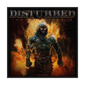 Disturbed Aufnäher INDESTRUCTIBLE Patch 9,5 x 9,5 cm - Nu Metal Band Merch Gewebt - Kutte Jacke Rucksack Deko The Guy Motiv