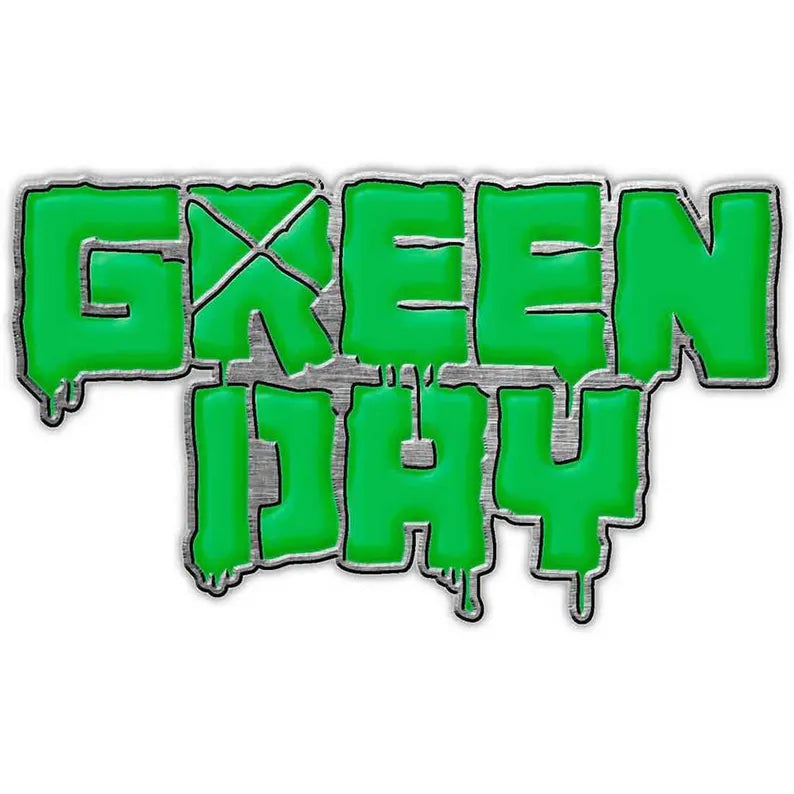 Green Day Anstecknadel LOGO Pin 4,5 x 2,5 cm - Punk Rock Band Merch Emaille - Badge Anstecker Jacke Rucksack Deko Sammlerstück