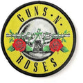 Guns N' Roses Aufnäher CLASSIC CIRCLE LOGO Patch 7,5 x 7,5 cm - Hard Rock Band Merch Gewebt - Kutte Jacke Rucksack Deko Rundes Motiv