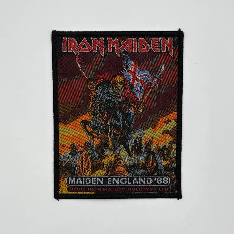 Iron Maiden Aufnäher MAIDEN ENGLAND Patch 10 x 7,5 cm - Heavy Metal Band Merch Gewebt - Kutte Jacke Rucksack Deko Eddie Motiv