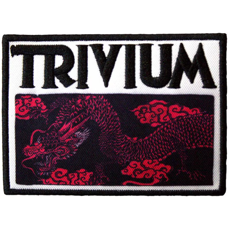 Trivium Aufnäher DEADMEN DRAGONS Patch 9,5 x 7 cm - Metalcore Band Merch Gedruckt - Kutte Jacke Bügelbild Aufbügler Drache