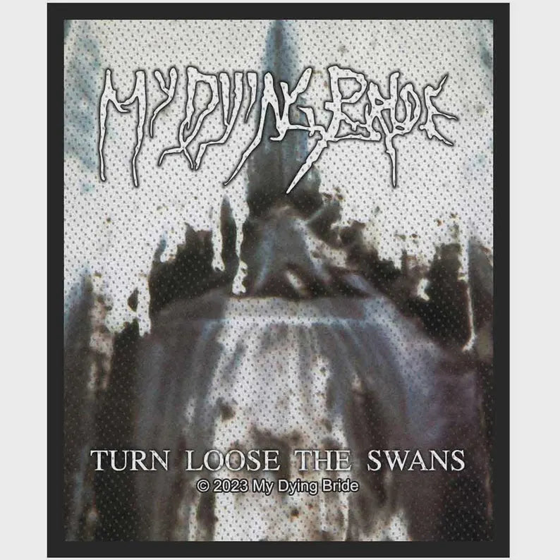 My Dying Bride Patch Turn Loose The Swans 10 x 8 cm - Doom Metal Band Merch Woven - Battle Vest Jacket Backpack Decor Album Motif