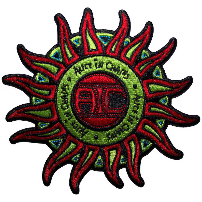 Alice In Chains Patch SUN LOGO COLOR Patch 14 x 13 cm - Grunge Band Merch Woven - Battle Jacket Iron-on Sun Patch