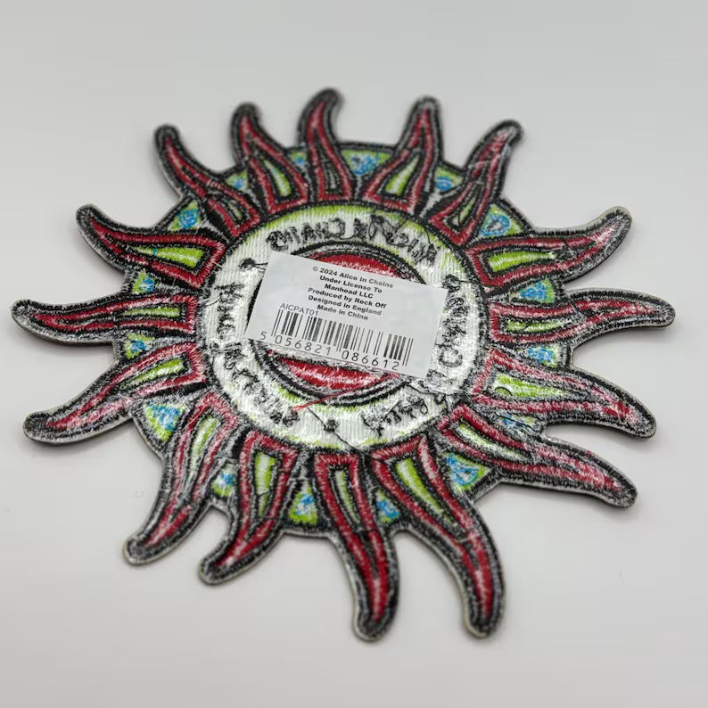 Alice In Chains Patch SUN LOGO COLOR Patch 14 x 13 cm - Grunge Band Merch Woven - Battle Jacket Iron-on Sun Patch