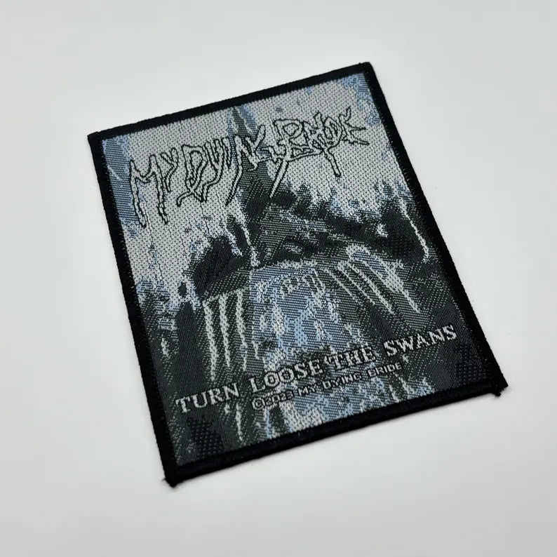 My Dying Bride Patch Turn Loose The Swans 10 x 8 cm - Doom Metal Band Merch Woven - Battle Vest Jacket Backpack Decor Album Motif