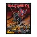 Iron Maiden Aufnäher MAIDEN ENGLAND Patch 10 x 7,5 cm - Heavy Metal Band Merch Gewebt - Kutte Jacke Rucksack Deko Eddie Motiv