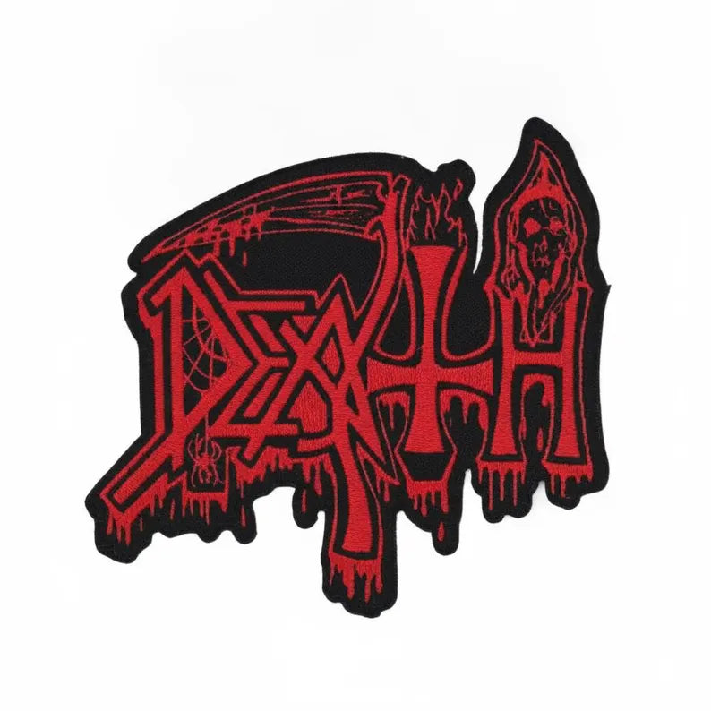 Offizieller Death Patch | Logo Cut-Out Woven Aufnäher | Death Metal Legende Merch | Zum Annähen 10 x 8 cm