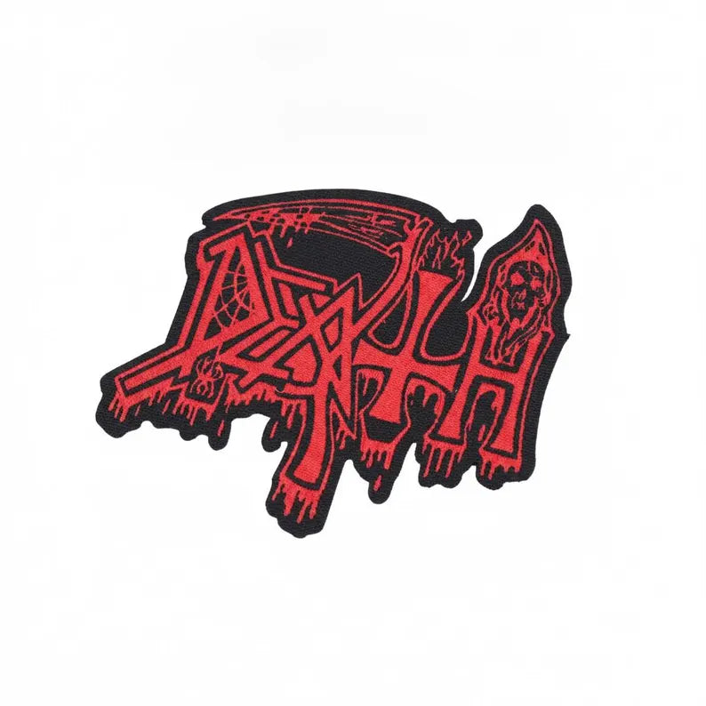 Offizieller Death Patch | Logo Cut-Out Woven Aufnäher | Death Metal Legende Merch | Zum Annähen 10 x 8 cm