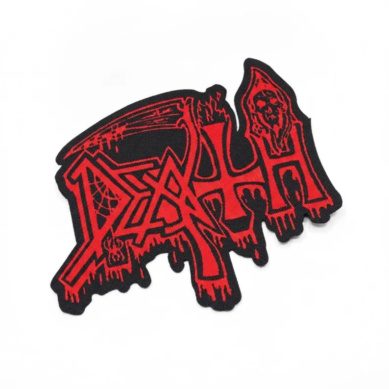 Offizieller Death Patch | Logo Cut-Out Woven Aufnäher | Death Metal Legende Merch | Zum Annähen 10 x 8 cm
