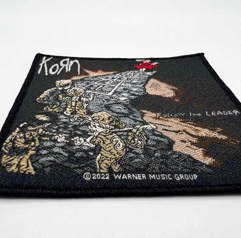Korn Aufnäher – Follow the Leader – 10 x 9,8 cm – Gewebter Patch – Nu Metal - Y2K