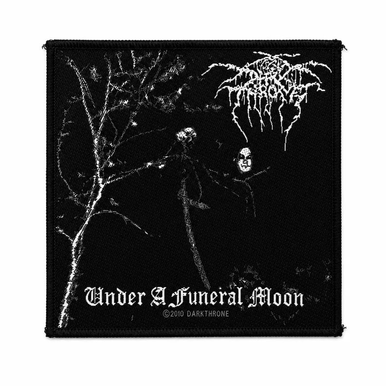 Offizieller Darkthrone Patch | "Under a Funeral Moon" Woven Aufnäher | Black Metal Merch | 10 x 10 cm