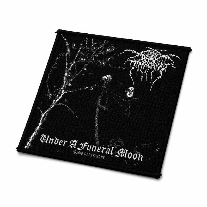 Offizieller Darkthrone Patch | "Under a Funeral Moon" Woven Aufnäher | Black Metal Merch | 10 x 10 cm