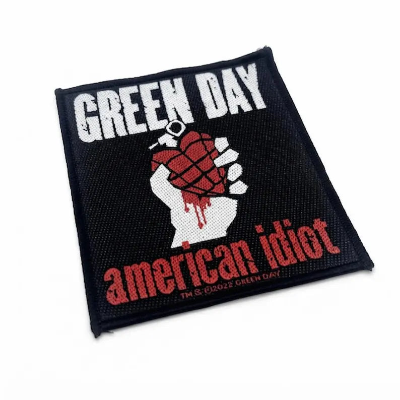 Green Day Patch - AMERICAN IDIOT Heart Grenade Patch 10x8.5 cm Sew-on